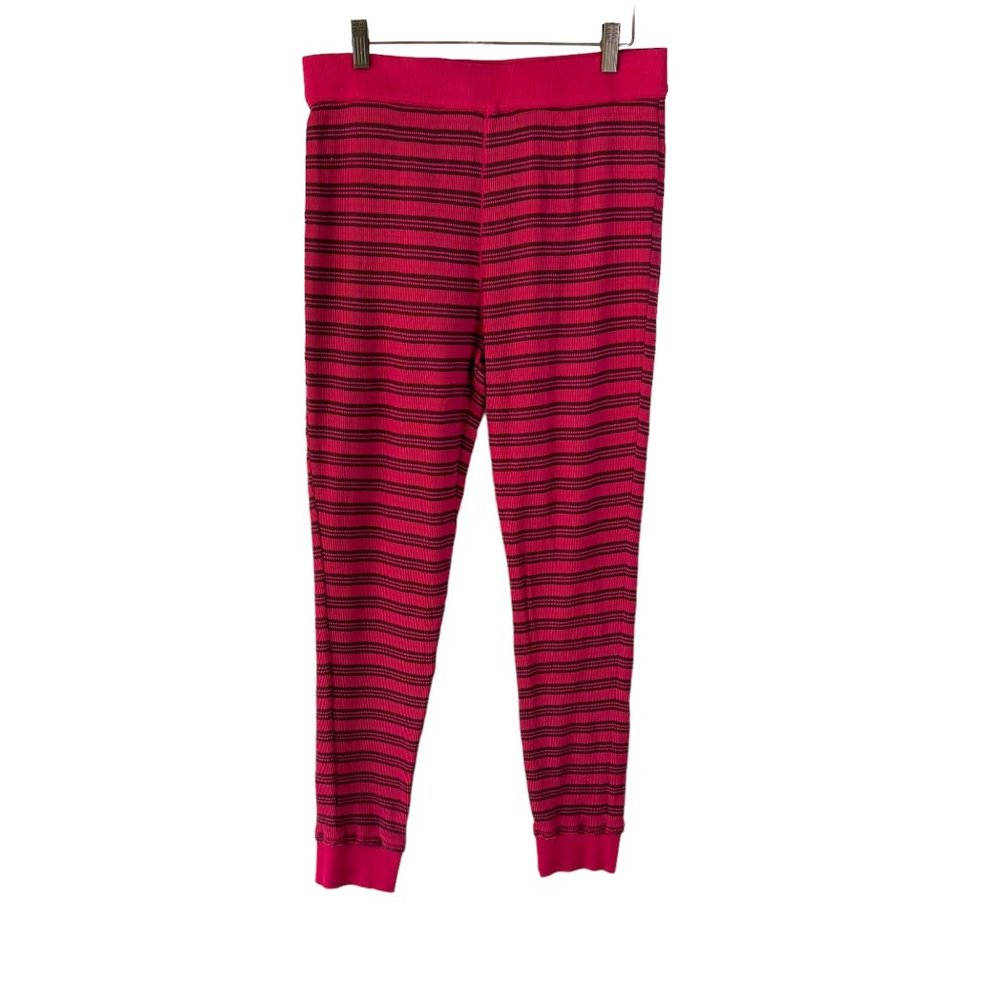 Sundance Red Black Stripe Thermal Knit Lounge Pants Medium